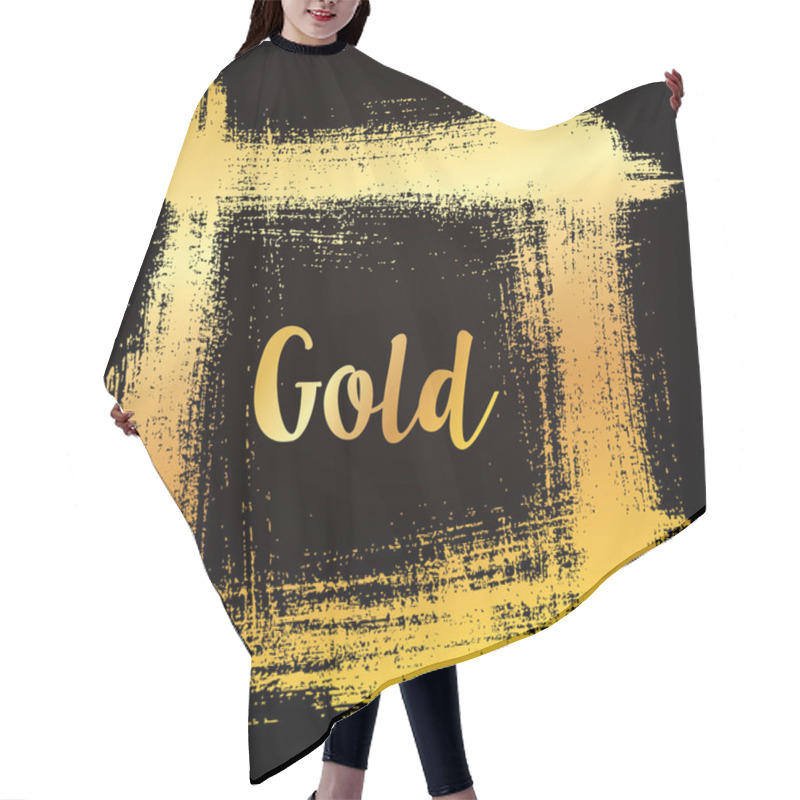 Personality  Golden Brushstroke Of The Precious Metal On A Dark Background Hair Cutting Cape