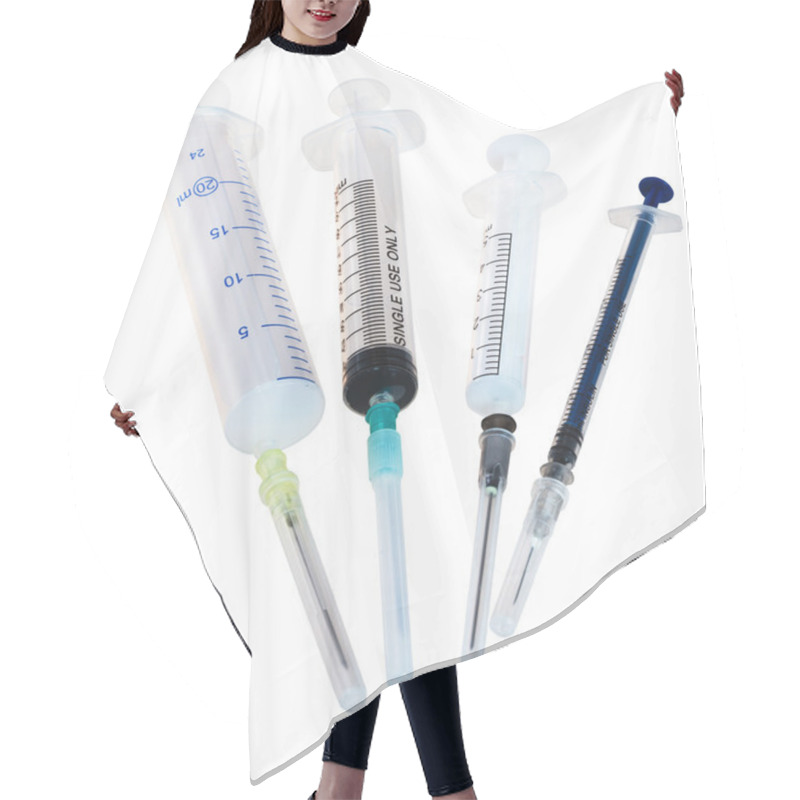 Personality  Four New Empty Medical Plastic Disposable Syringes Hair Cutting Cape