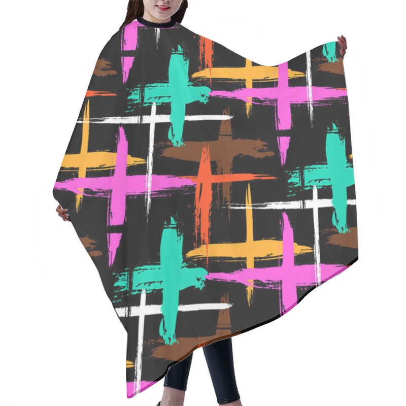 Personality  Pattern With Stripes And Crosses Hair Cutting Cape