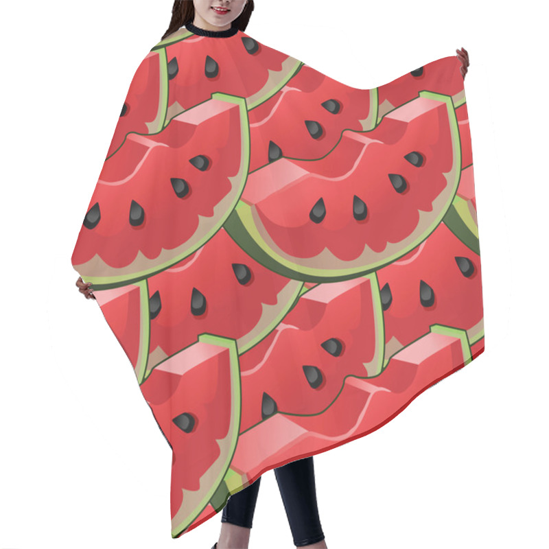 Personality  Seamless Background With Watermelon Slices Hair Cutting Cape