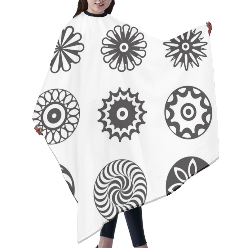 Personality  Set Of Icon Flowers Hair Cutting Cape