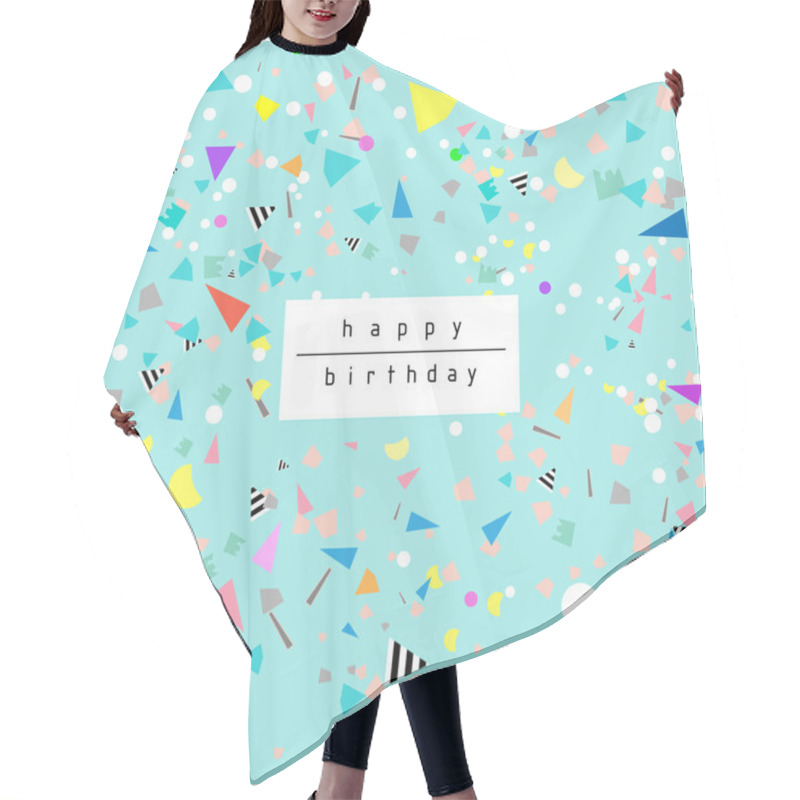 Personality  Birthday Background With Confetti. Hair Cutting Cape