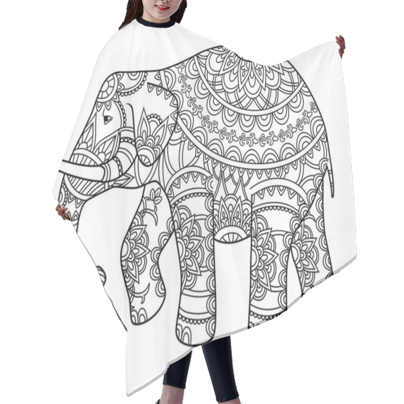 Personality  Decorative Outline Elephant Hair Cutting Cape