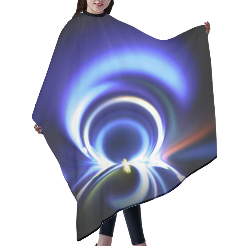 Personality  Abstract Figure From Spirals, Blue Waves And Plasma.Fractal Art Graphics Hair Cutting Cape