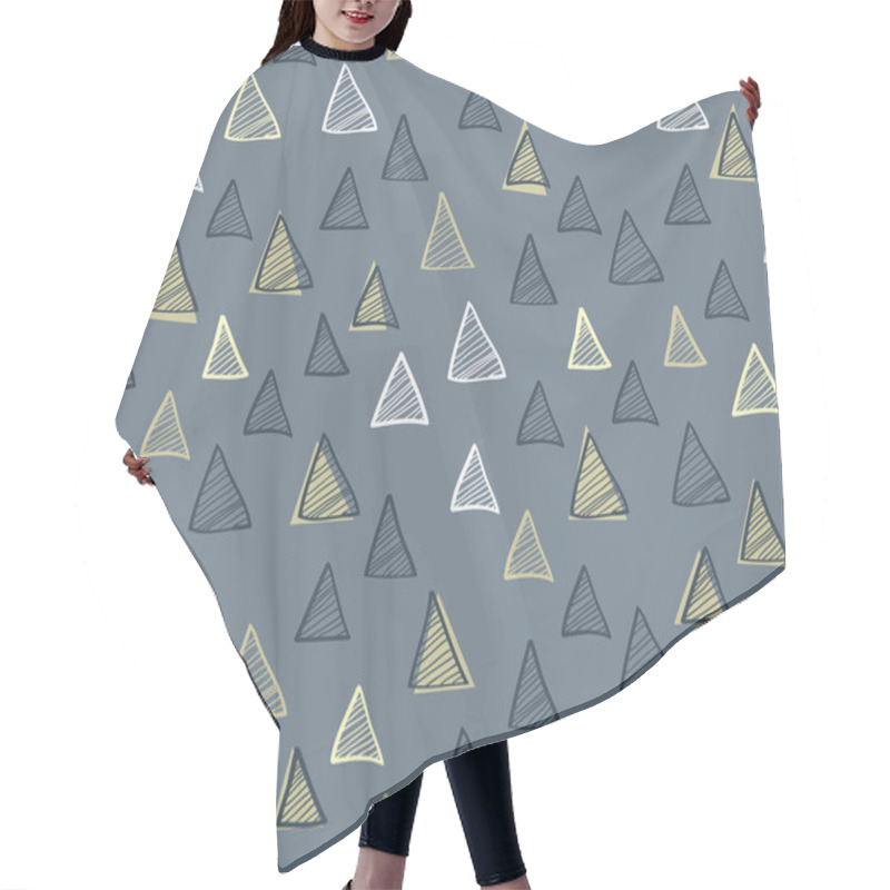 Personality  Seamless Pattern With Triangles Hair Cutting Cape