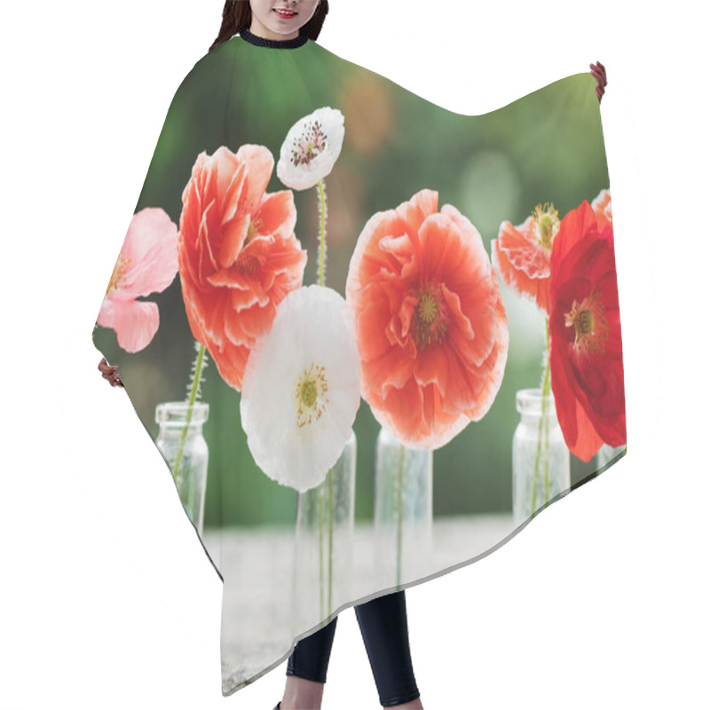 Personality  Poppy Flowers In Vases Hair Cutting Cape