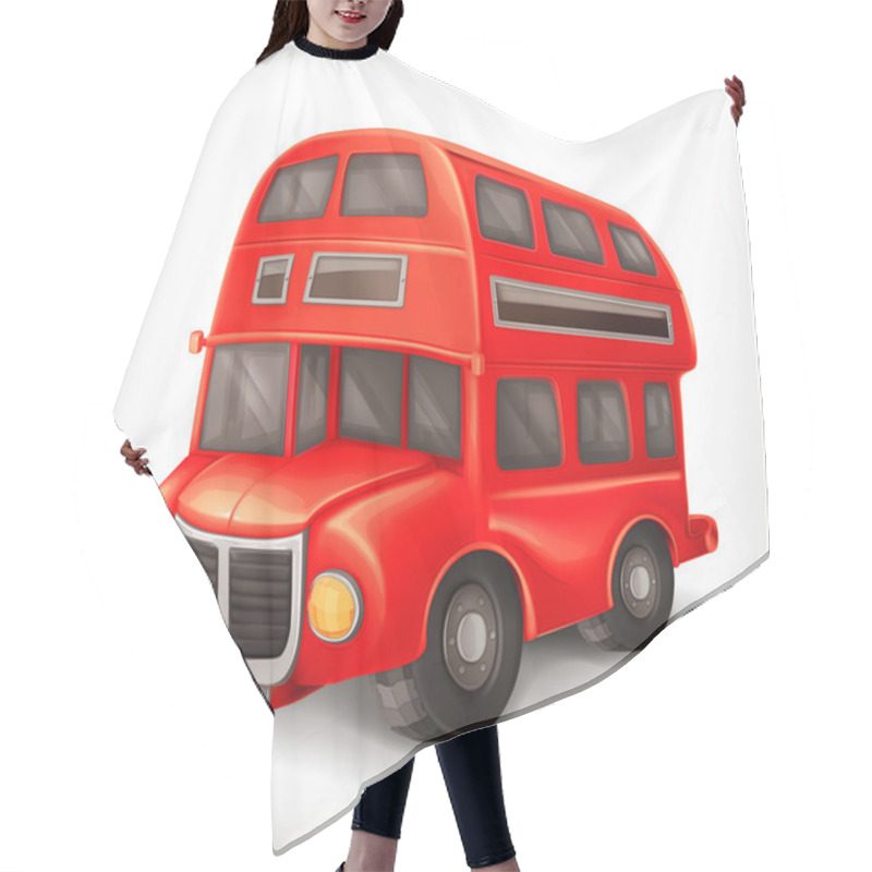 Personality  Red Double Deck Bus, Vector Illustration Hair Cutting Cape