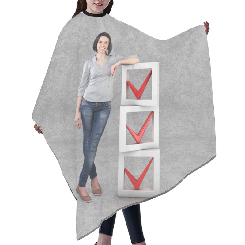 Personality  Girl With A Check List Hair Cutting Cape