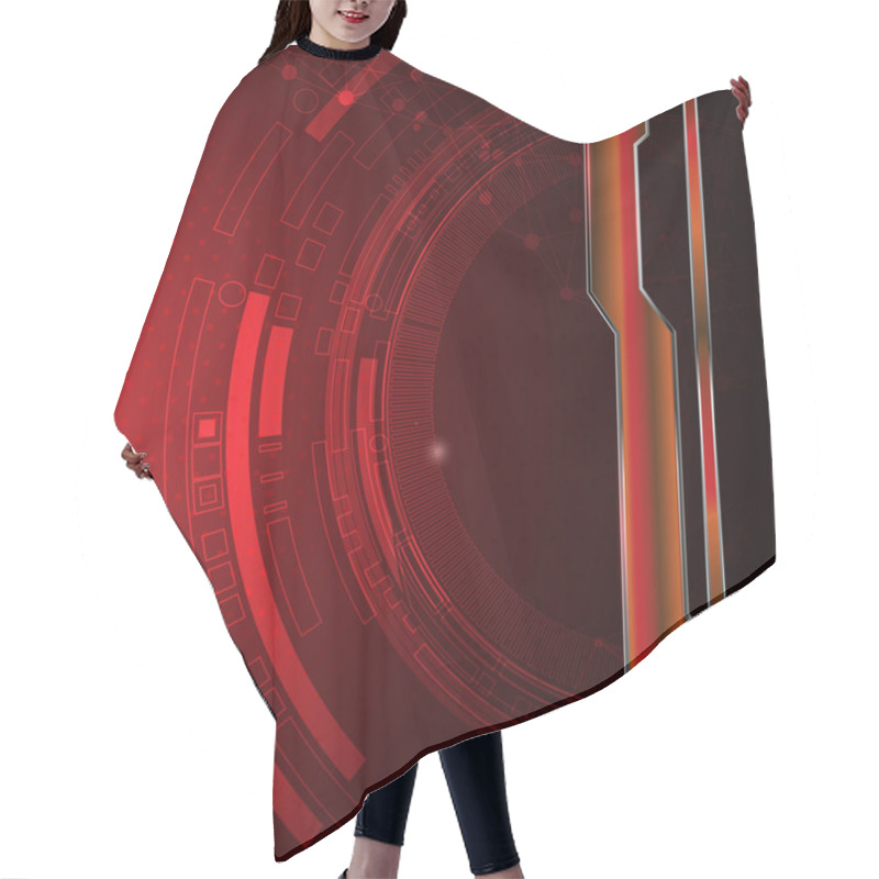 Personality  Abstract Digital Technology With Metallic Frame  Hair Cutting Cape