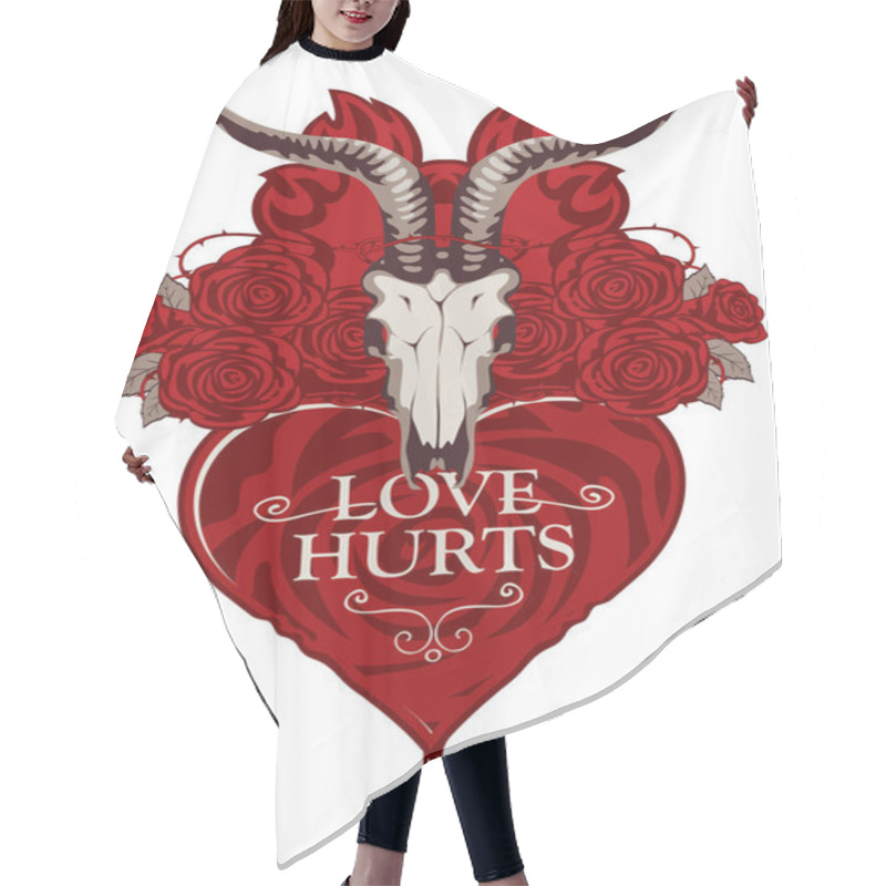 Personality  T-shirt Design On The Theme Of Love Hurts Hair Cutting Cape