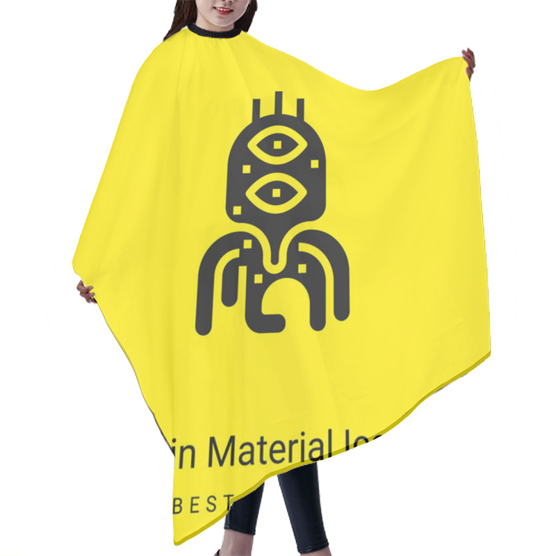 Personality  Alien Minimal Bright Yellow Material Icon Hair Cutting Cape