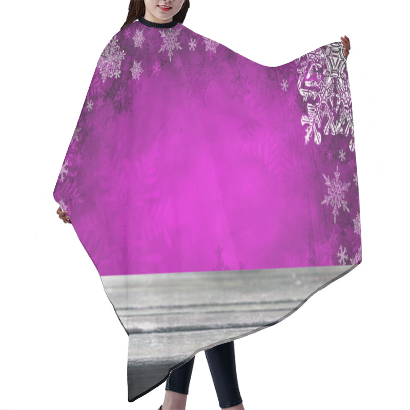 Personality  Empty  Table With Purple Christmas Background Hair Cutting Cape