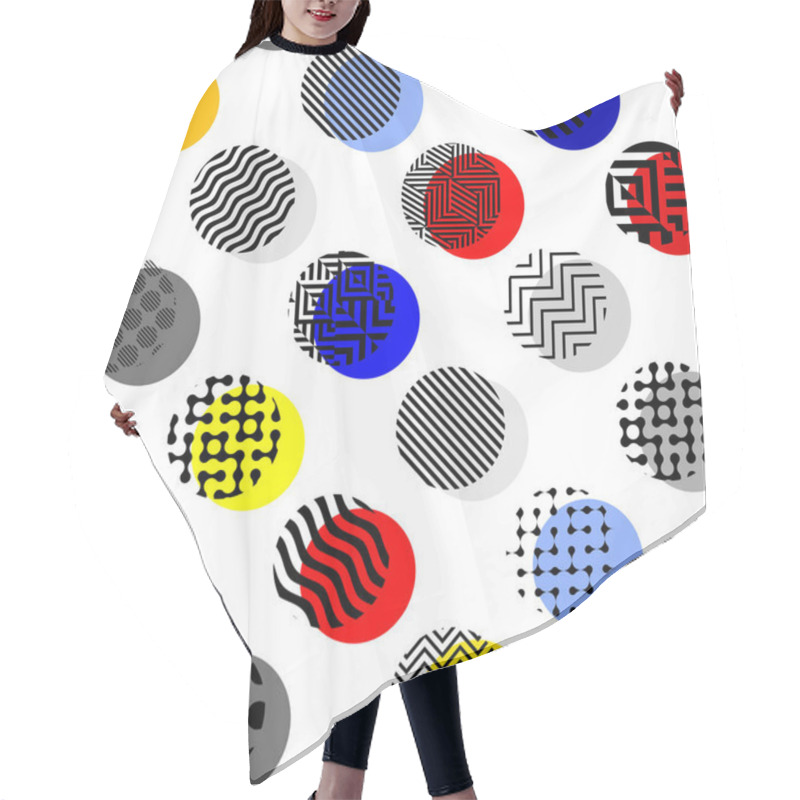 Personality  Classic Polka Dot Pattern In A Patchwork Collage Style. Hair Cutting Cape