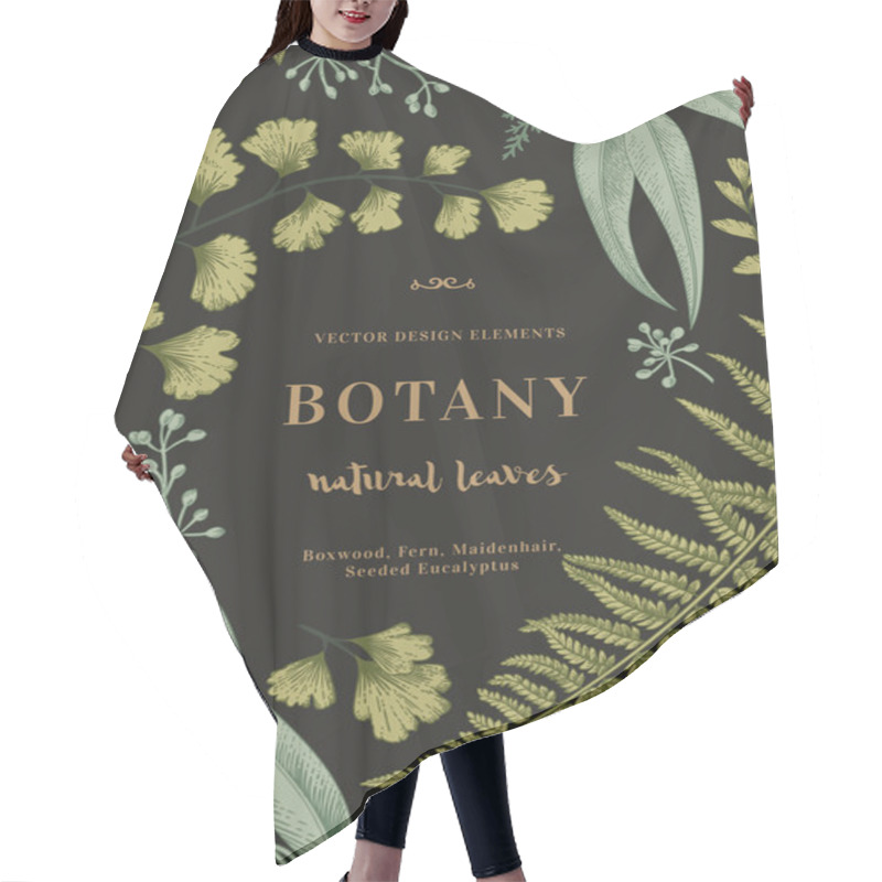 Personality  Botanical Illustration With Leaves Hair Cutting Cape