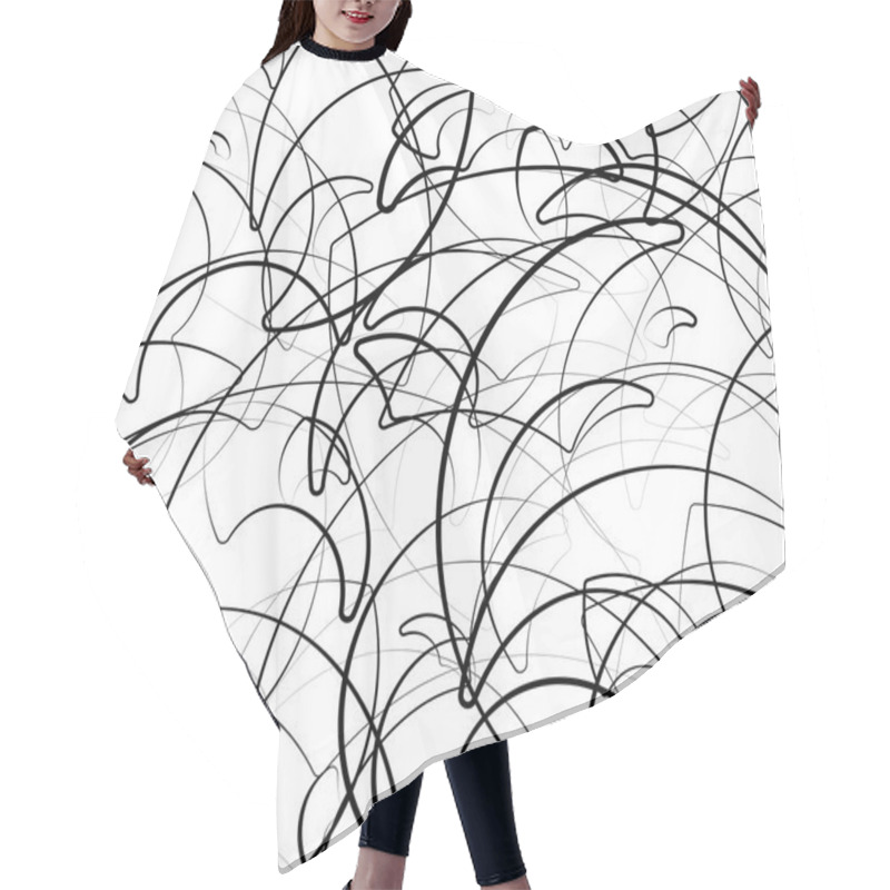 Personality  Abstract Lines Pattern Hair Cutting Cape