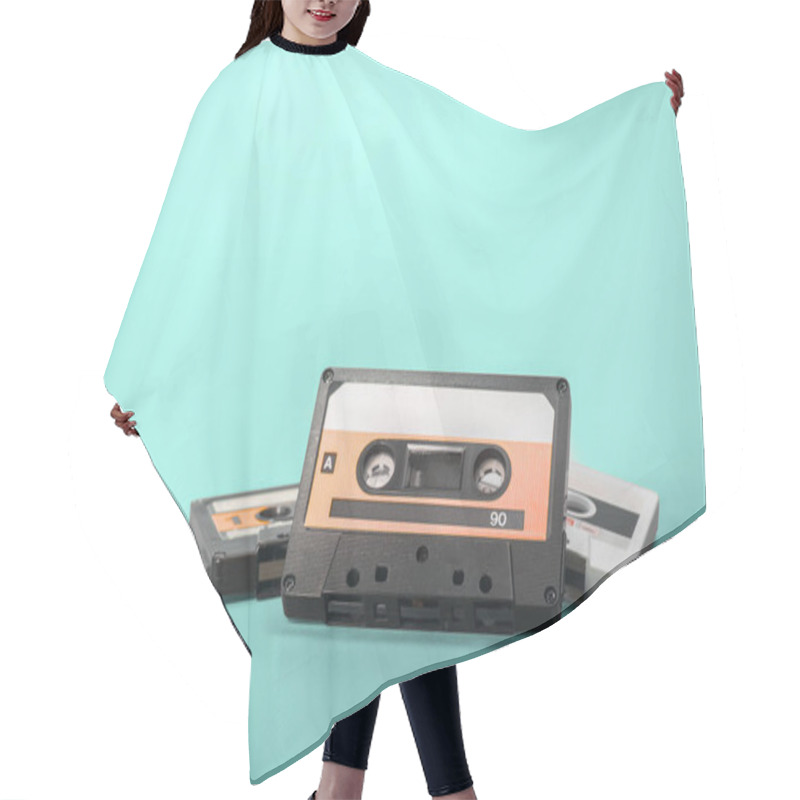 Personality  Old Audio Cassettes Hair Cutting Cape