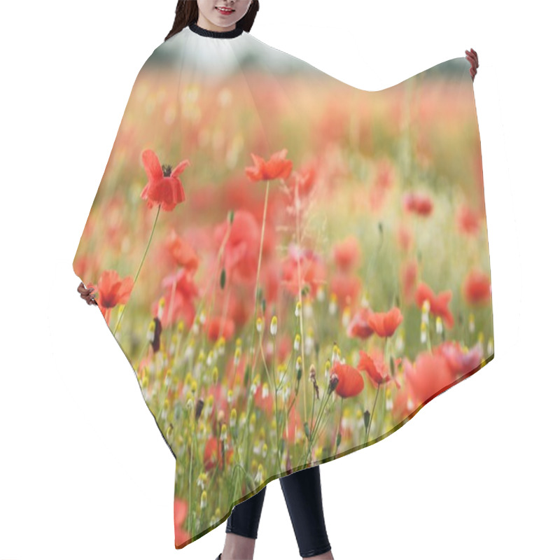 Personality  Red Poppy Field Hair Cutting Cape