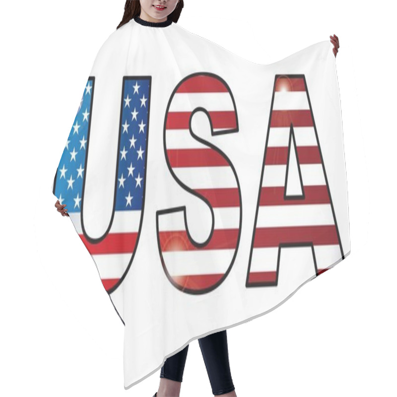 Personality  Usa Flag Hair Cutting Cape