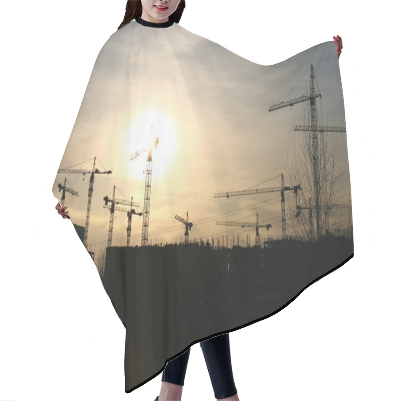 Personality  Construction Sunset Hair Cutting Cape