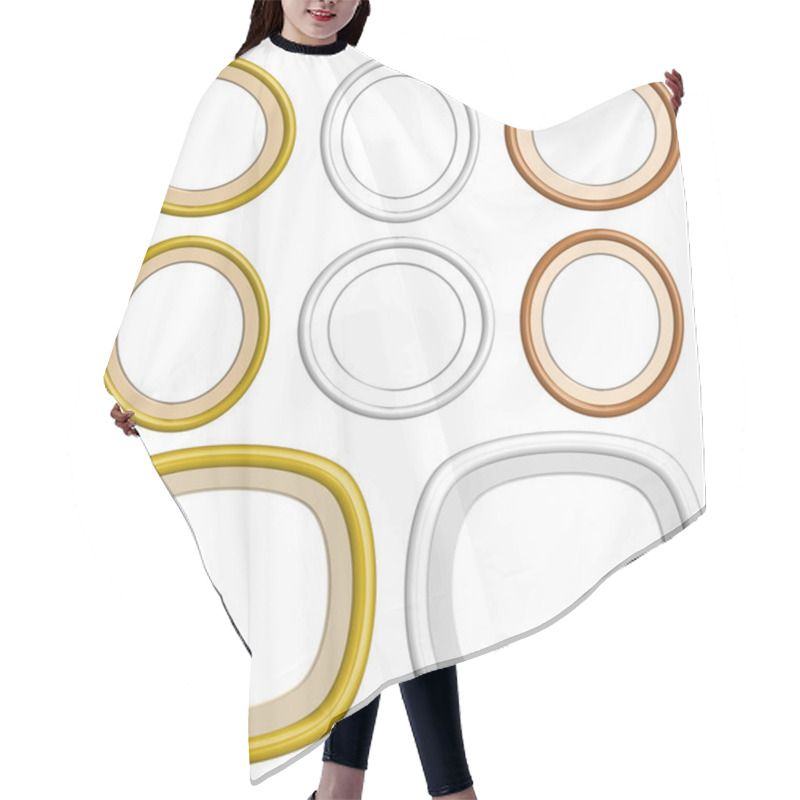 Personality  3d Circle Frame Hair Cutting Cape