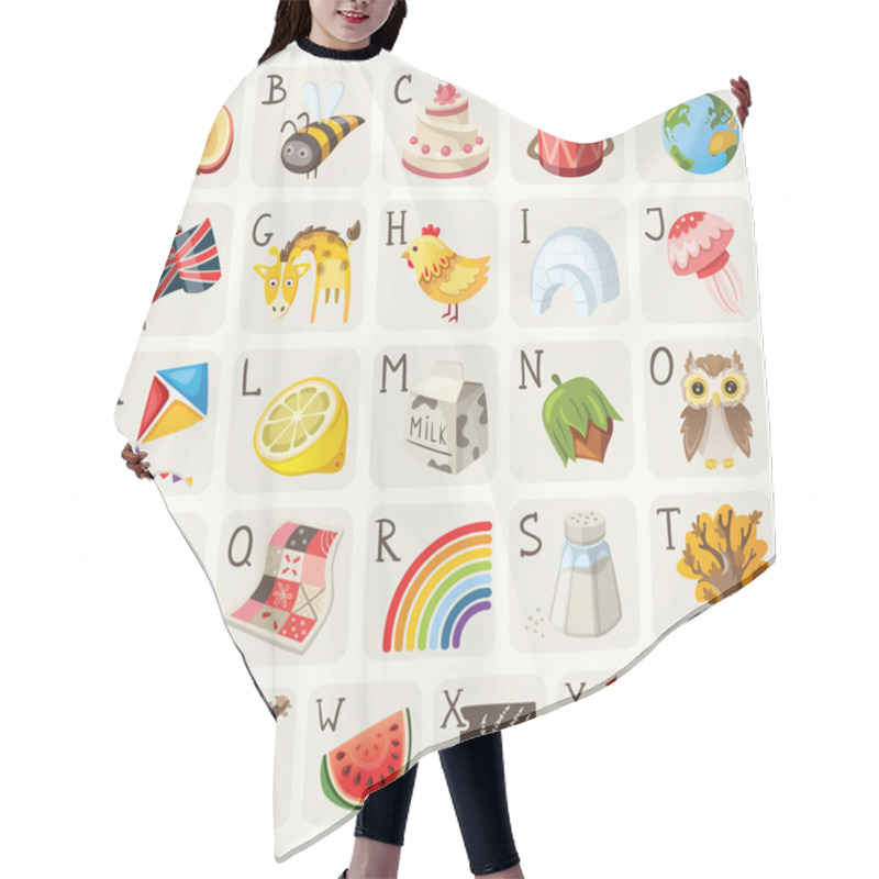 Personality  Alphabet For Children Hair Cutting Cape