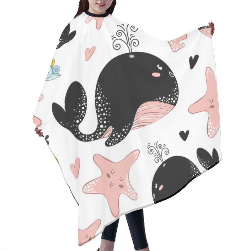 Personality  Vector Sea Animals Hair Cutting Cape