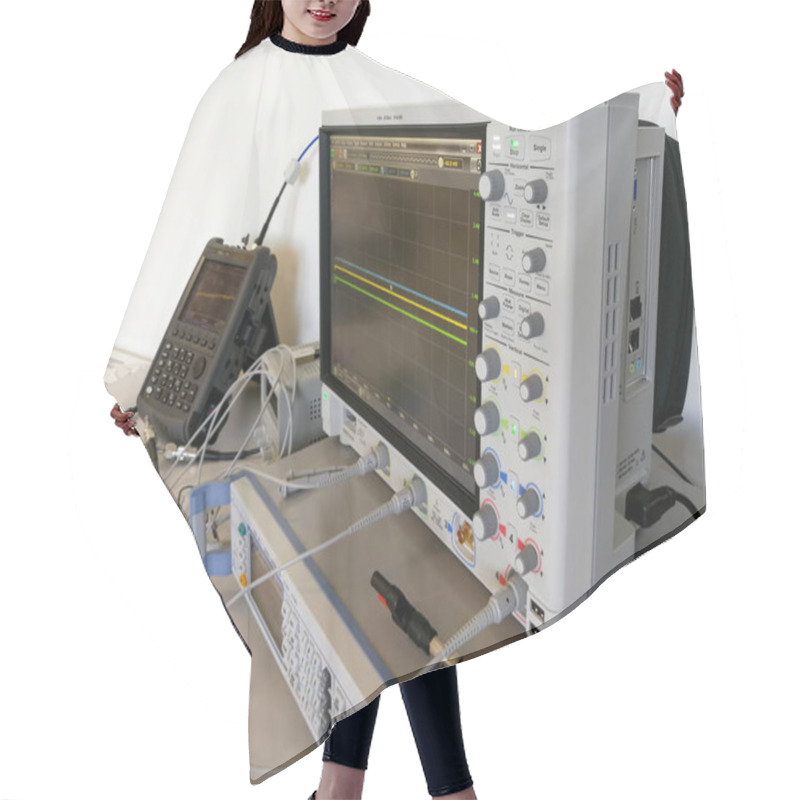 Personality  Various Signal Analysis And Measurement Devices Such As Vector Network Analyzer, Oscilloscope And Signal Generator Hair Cutting Cape