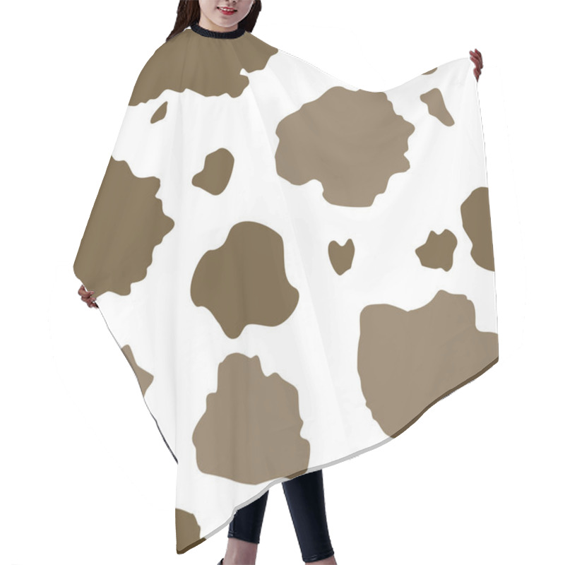 Personality  Vector Brown Shades Cow Print Seamless Pattern Background Hair Cutting Cape