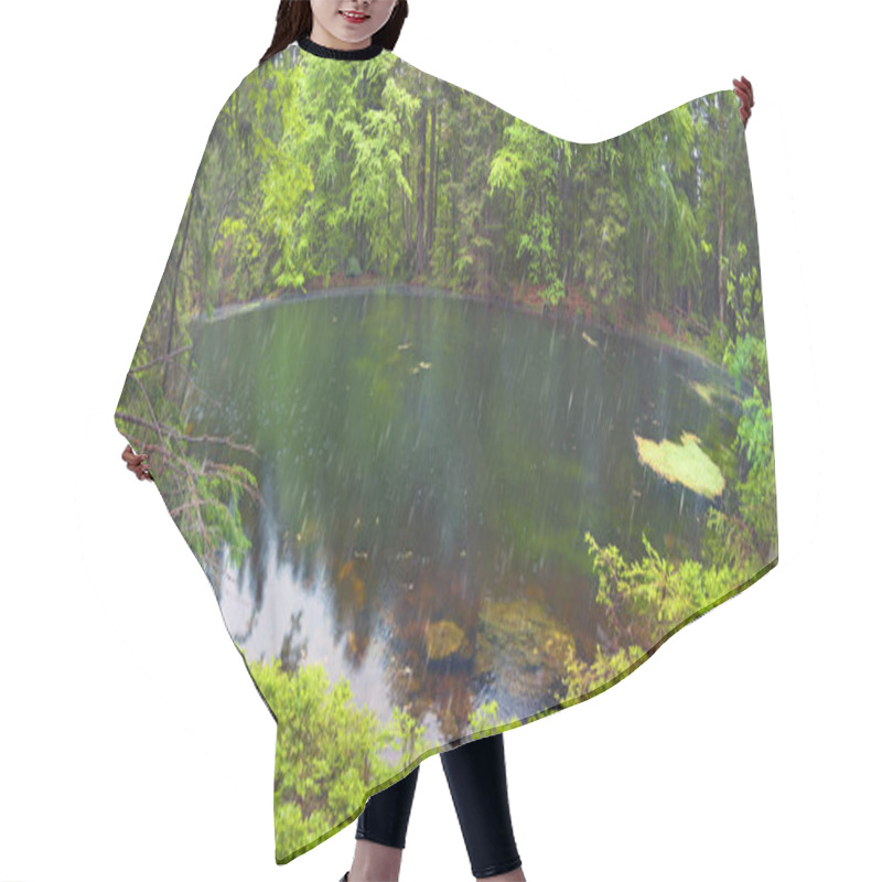 Personality  Mountain Lake In The Wild Taiga Hair Cutting Cape