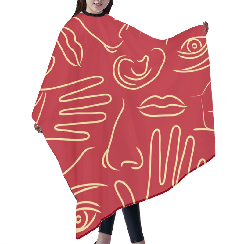 Personality  Body Parts Pattern Hair Cutting Cape