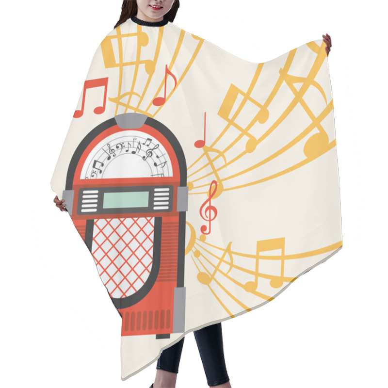 Personality  Jukebox Poster Design Hair Cutting Cape