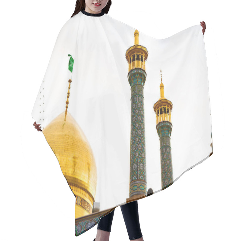 Personality  In Iran  And Old Antique Mosque    Minaret Hair Cutting Cape