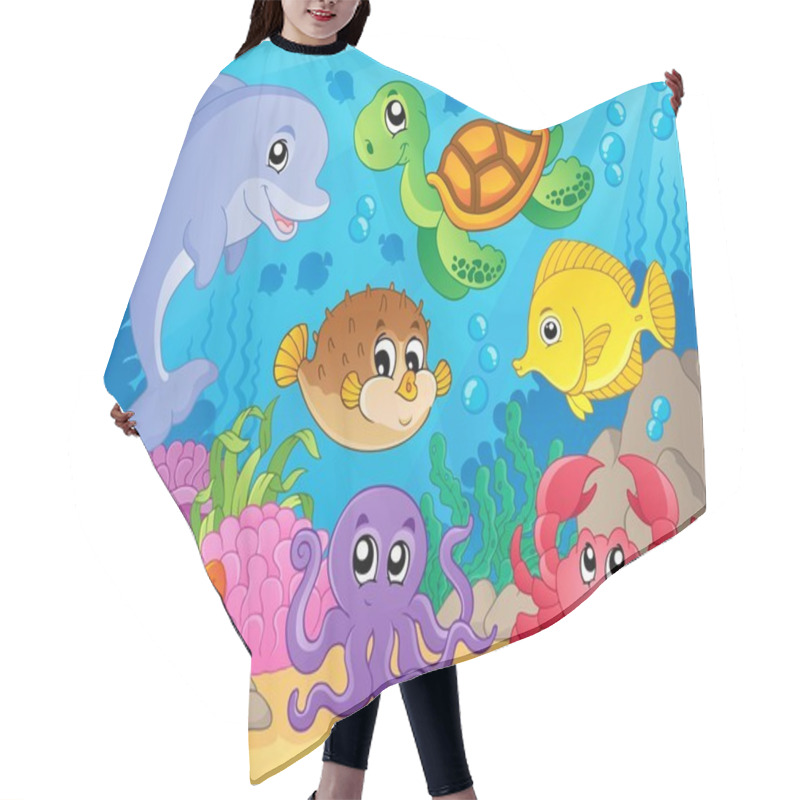 Personality  Coral Reef Theme Image 5 Hair Cutting Cape