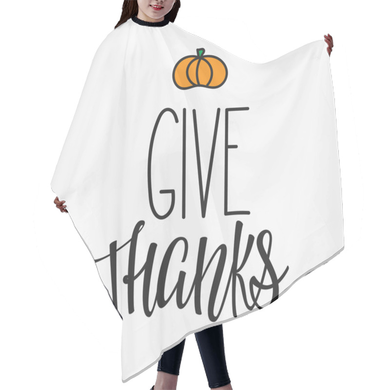 Personality  Give Thanks Lettering Typography Hair Cutting Cape