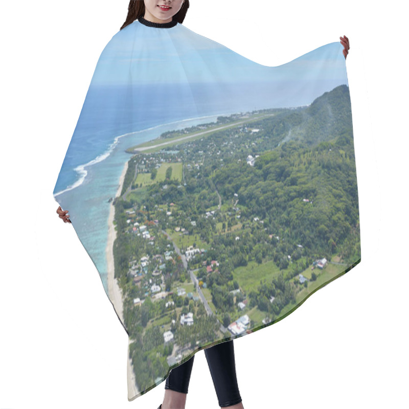 Personality  Aerial Landscape View Of Rarotonga Coral Atoll In The Cook Islan Hair Cutting Cape