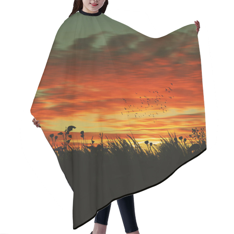 Personality  Beautiful Landscape Hair Cutting Cape