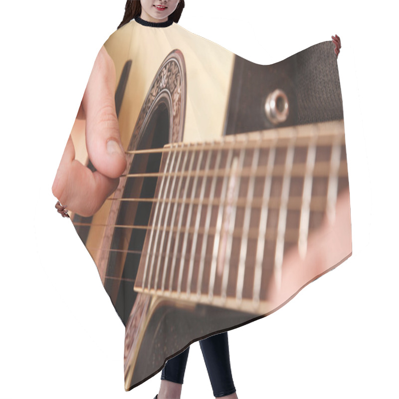 Personality  Guitarist Hand Playing Guitar Hair Cutting Cape