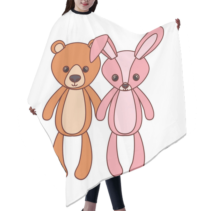 Personality  Cute Bear And Rabbit Stuffed Baby Toys Hair Cutting Cape