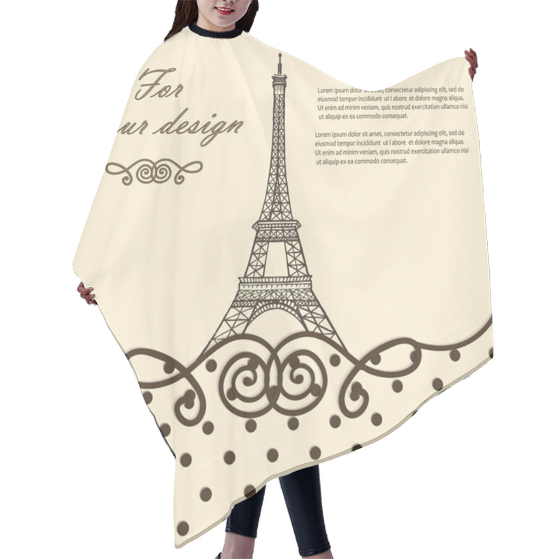 Personality  Eiffel Tower, Paris Hand Drawn Hair Cutting Cape