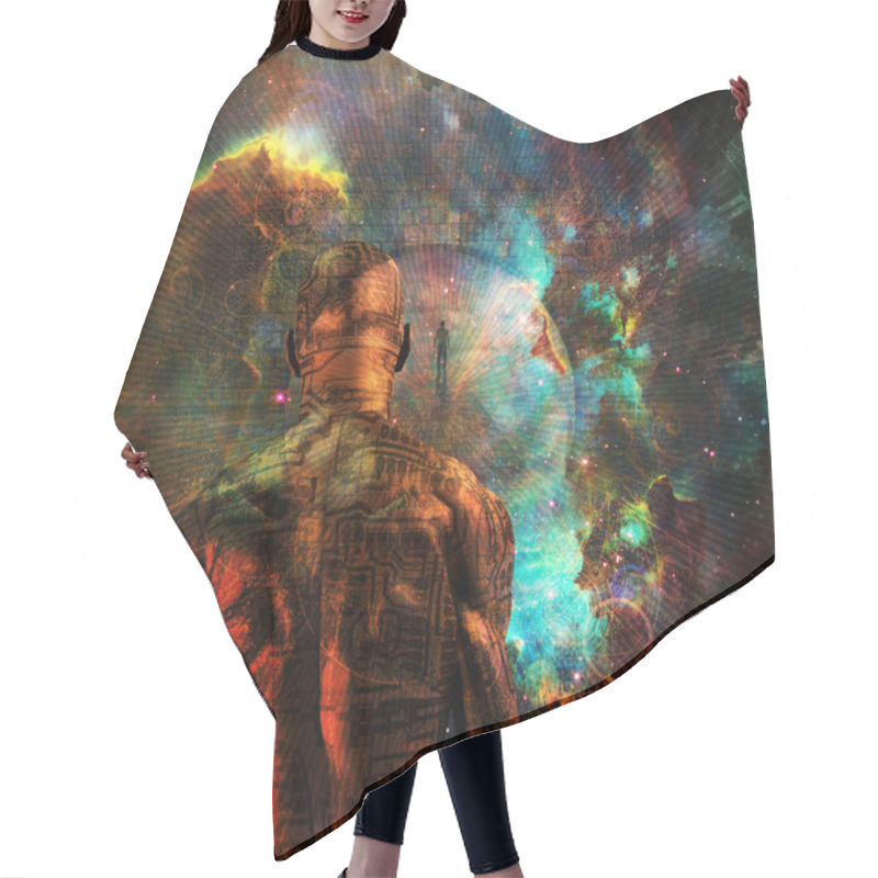 Personality  Droid In Space. Vivid Nebulae Hair Cutting Cape