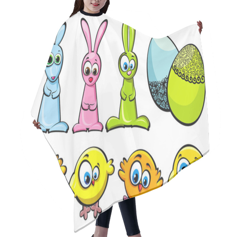 Personality  Easter Set - Chickens, Rabbits And Eggs Hair Cutting Cape