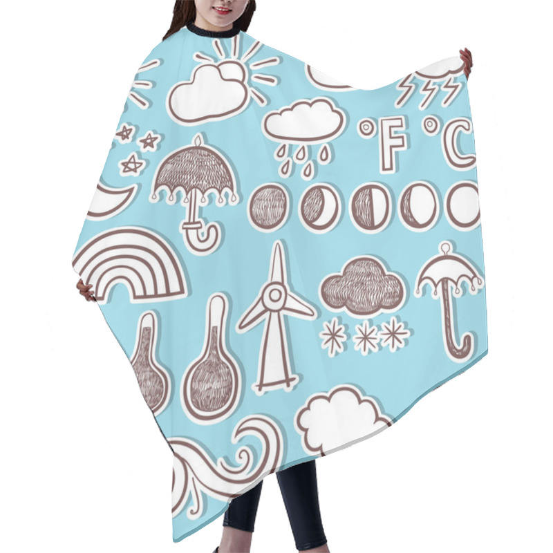 Personality  Weather Symbols Stickers Hair Cutting Cape