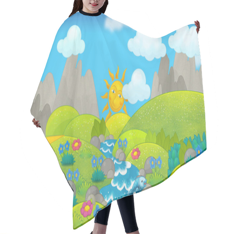 Personality  Cartoon Summer Nature Scene Hair Cutting Cape