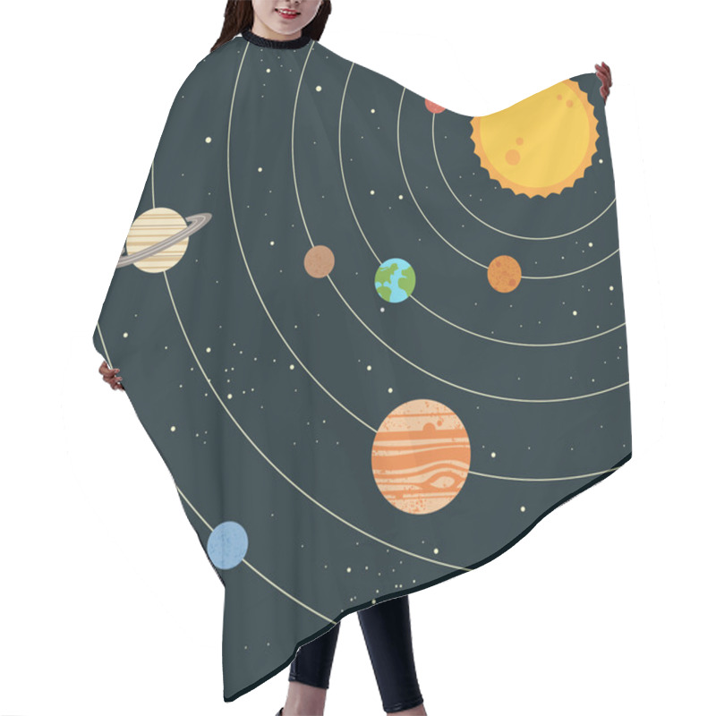 Personality  Solar System Illustration Hair Cutting Cape