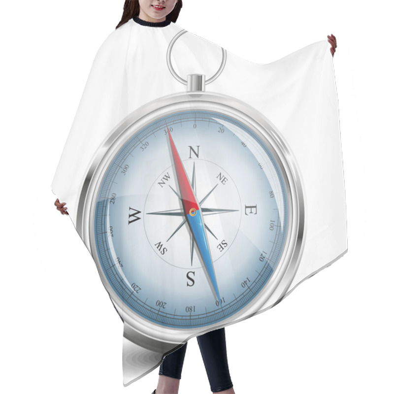 Personality  Compass With Windrose. Vector Illustration. Hair Cutting Cape