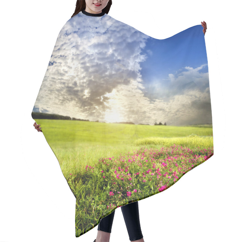 Personality  Green Meadow . Spring Hair Cutting Cape