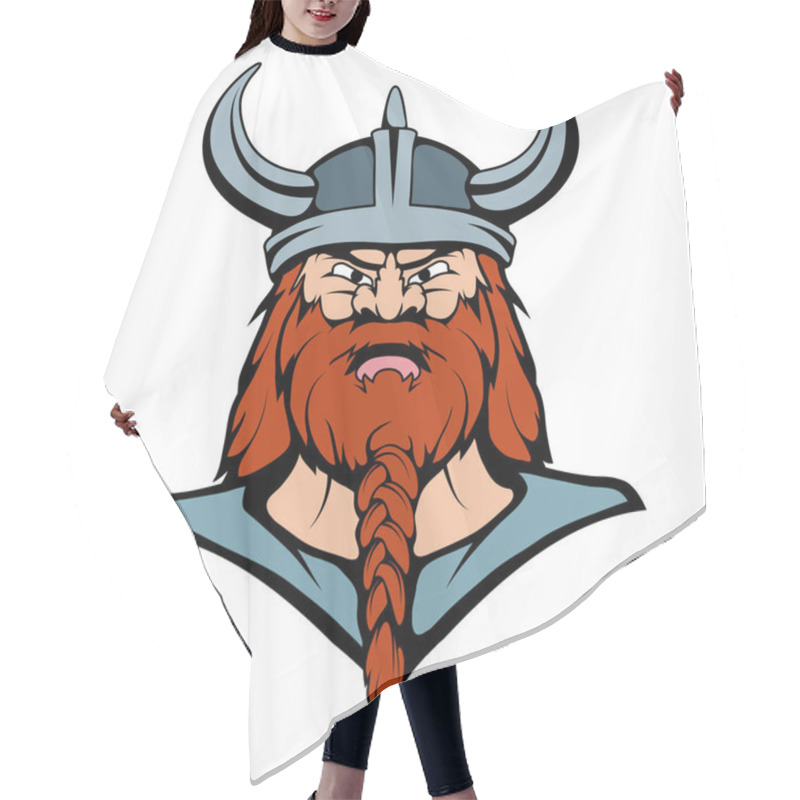 Personality  Viking Mascot Graphic, Viking Head Suitable As Logo For Team Mascot, Viking Warrior In Combat Helmet, Vector Graphic To Design Hair Cutting Cape