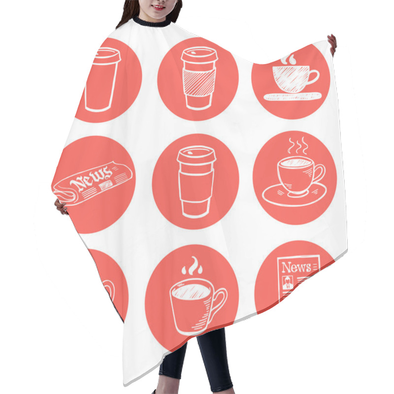 Personality  Coffee Break Icons Hair Cutting Cape