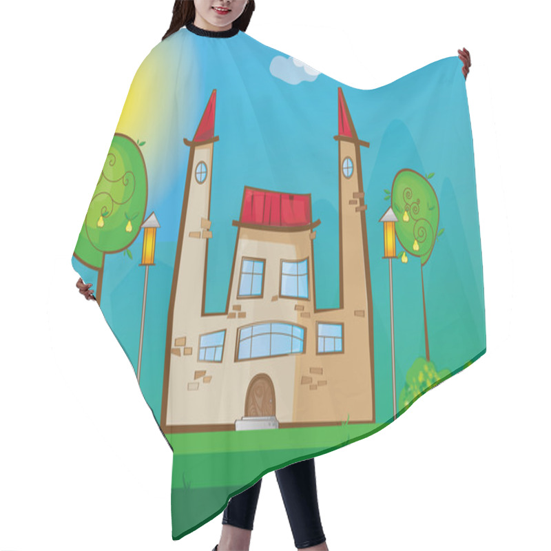 Personality  Cartoon House Hair Cutting Cape