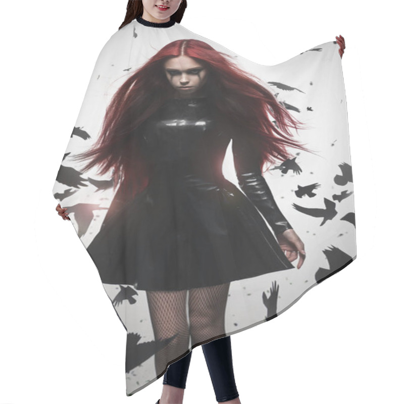 Personality  Beautiful Goth Mistress Evil Girl  Hair Cutting Cape